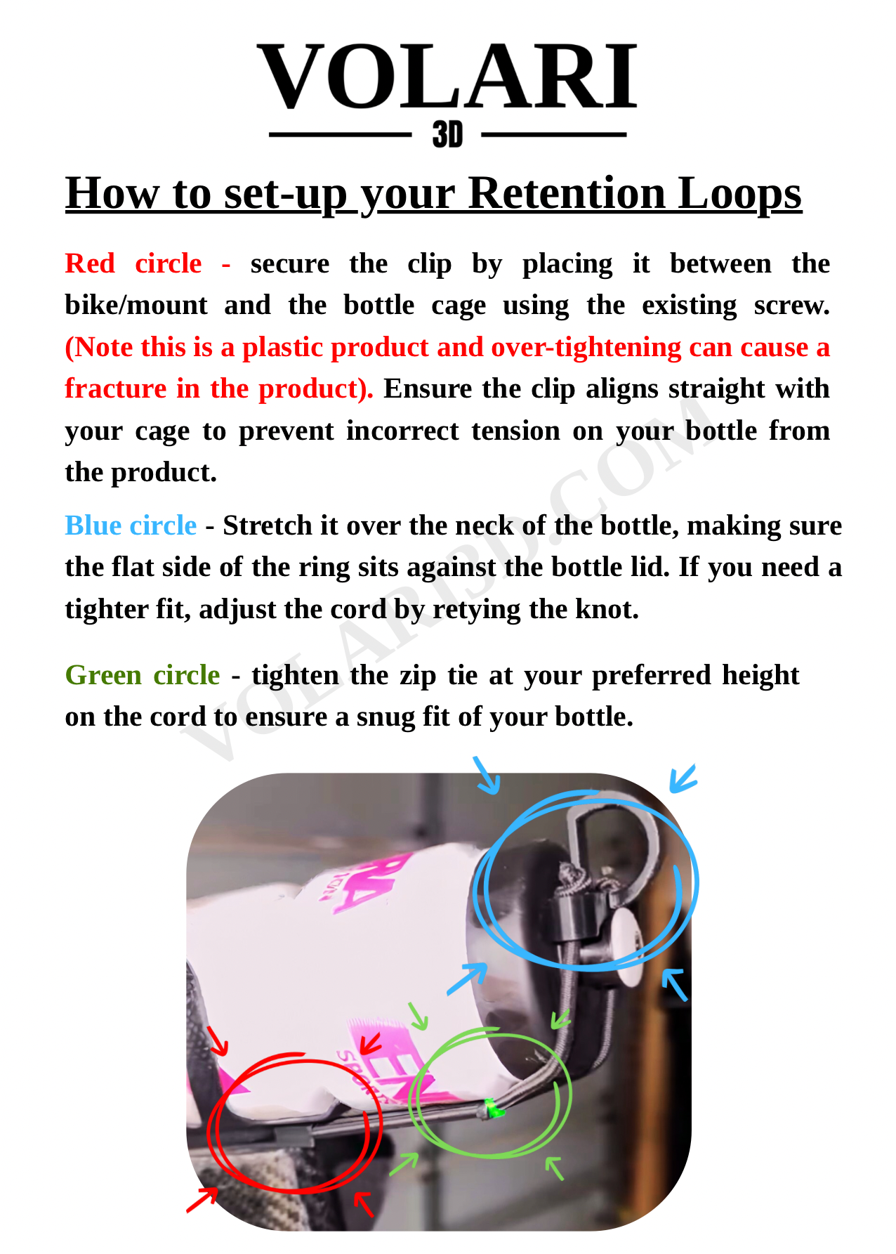 Bottle Retention Loop  | Cycling & Triathlon Hydration Security